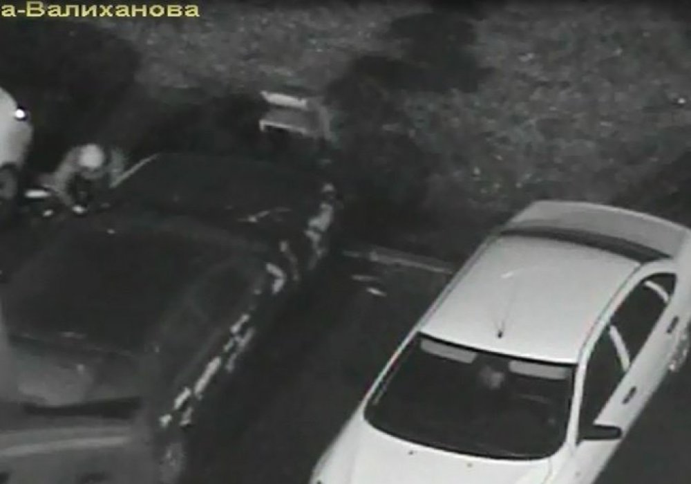 Кража колес в центре Астаны попала на видео