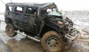 Hummer с россиянами вылетел с трассы и перевернулся в Кызылорде