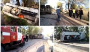 Под Алматы опрокинулся бензовоз с горючим