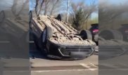 В Астане Toyota опрокинулась после столкновения с Hyundai