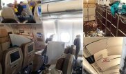 Очевидец снял, что происходило в самолете, попавшем в турбулентность