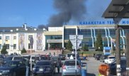 За железнодорожным вокзалом Астаны горел сухостой