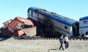 Локомотив загорелся после столкновения поездов вблизи казахстанско-китайской границы