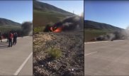 На трассе в Южно-Казахстанской области взорвался автомобиль