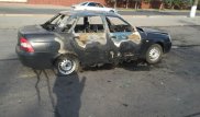 Автомобиль сгорел у здания акимата Павлодара
