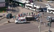 Карета скорой помощи перевернулась в Астане