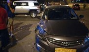 В Алматы Hyundai врезался в FJ Cruiser, не вписавшись в поворот