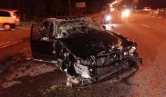 Автомобиль перевернулся в ходе ДТП на ВОАД