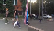 Прыгающий на четвереньках ребенок на улице удивил алматинцев