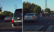Наезд на девушку-пешехода попал на видео в Алматы