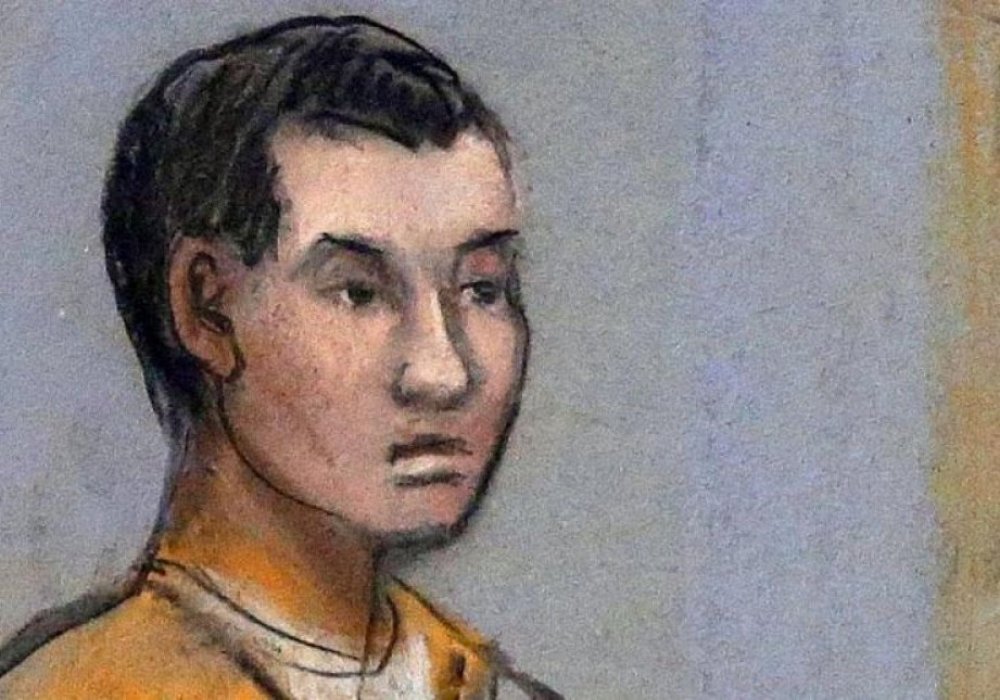 Азамат Тажаяков в зале суда. Изображение с сайта bostonglobe.com