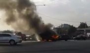 В Шымкенте после столкновения взорвались две машины