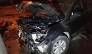 Subaru загорелся в результате ДТП в Алматы: водитель скрылся