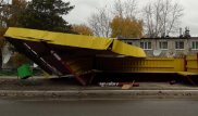 Автобус снес остановку в Костанайской области
