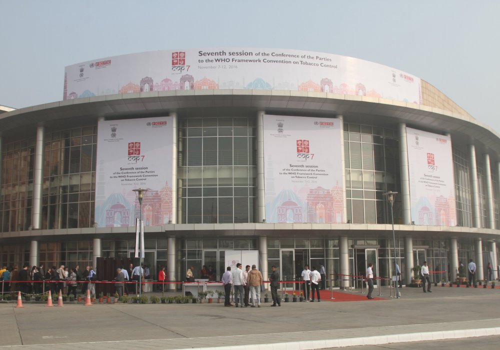 Экспоцентр Нью-Дели India Expo Centre EXPO XXI в котором проходит Седьмая сессия конференции сторон Рамочной конвенции по борьбе с табаком. Фото©Tengrinews.kz.