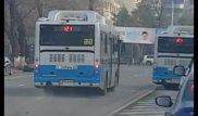 Водителя автобуса, объехавшего пробку "по встречке" в Алматы, лишили прав