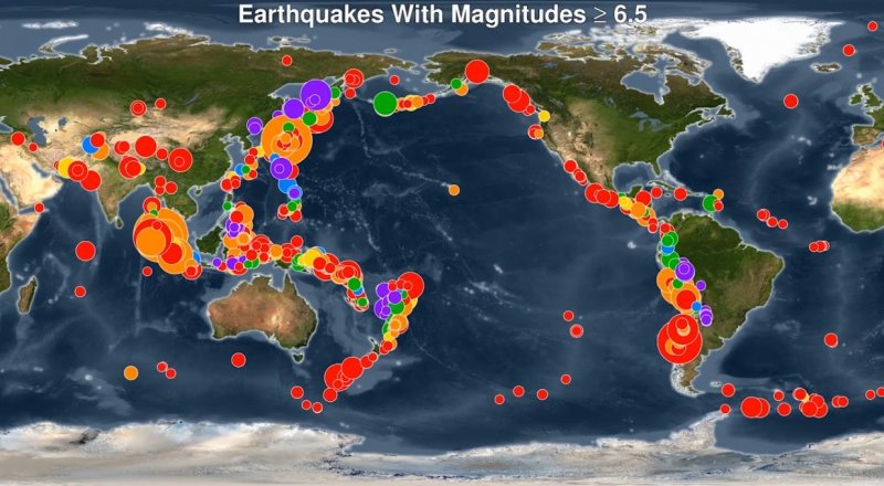 Сейсмическая карта мира онлайн