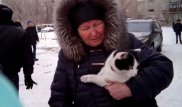 Спасатели вытащили кота женщины, потерявшей мужа и внука под завалами дома в Шахане