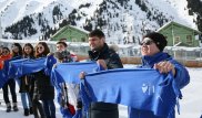 На "Шымбулаке" прошел флешмоб в поддержку сборной Казахстана на Универсиаде