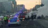 Автомобиль загорелся в центре Астаны