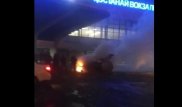 Автомобиль Nissan Juke загорелся возле ж/д вокзала в Костанае