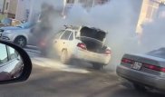 Автомобиль загорелся в Астане