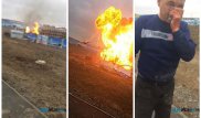 В Атырау мужчина спасся от смерти, выпрыгнув в окно. Видео очевидца