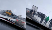Массовое ДТП на трассе Астана - Караганда: Пострадали 13 авто и перевернулась фура