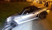Спорткупе BMW повис над арыком после ДТП в Алматы