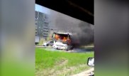Маршрутка вспыхнула в Усть-Каменогорске, водитель получил ожоги
