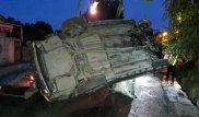 Водитель Toyota Camry уснул за рулем и перевернулся в Алматы