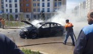 Автомобиль загорелся в центре Астаны