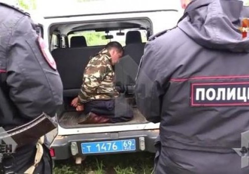Задержанный Сергей Егоров в машине полиции. © Ren.tv 