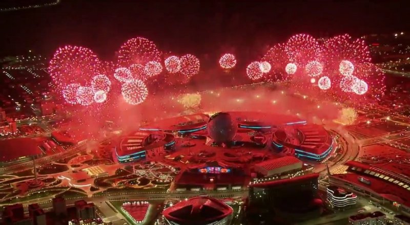 Световое шоу и грандиозный салют на открытии EXPO-2017 в Астане. Полное видео