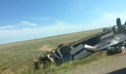 Появилось видео с места крупного ДТП в Актюбинской области, в котором погибло 9 человек