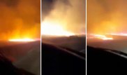 Сквозь степной пожар пробивались водители в Актюбинской области