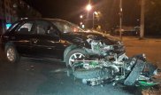 Мотоцикл превратился в груду металла после ДТП в Алматы