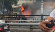 В Алматы загорелся автобус