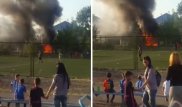 Автобус загорелся возле школы в Экибастузе