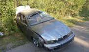 В Алматы у BMW отказали тормоза: Машина сделала "тройное сальто"