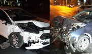 Две легковушки "уничтожили" друг друга в Алматы