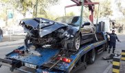 Водитель BMW снес столб и скрылся с места ДТП пешком в Алматы