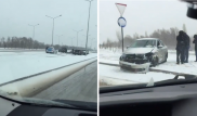 Водитель на летних шинах спровоцировал массовое ДТП в Астане