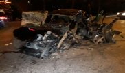 На проспекте Аль-Фараби в Алматы Toyota Camry врезалась в грузовик