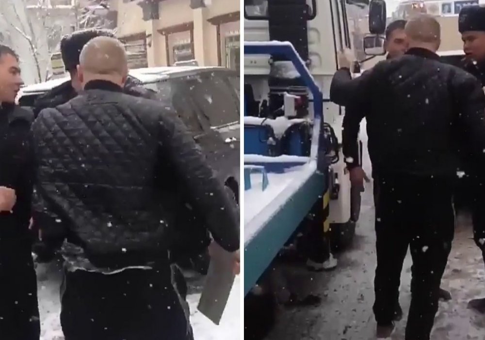 Владелец BMW X5 устроил потасовку с полицейским возле платной парковки в Алматы