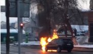 BMW X5 загорелся в центре Алматы