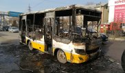 Автобус сгорел в центре Шымкента