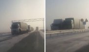 35 фур застряли в сильный мороз на трассе возле Темиртау