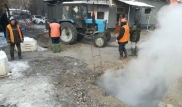Как устраняют аварию на теплосетях в "Таугуле"