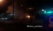 Авто врезалось в столб и сгорело в центре Павлодара
